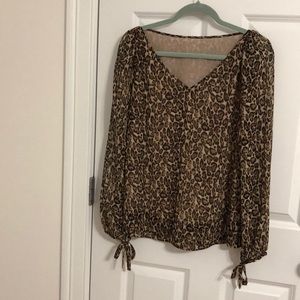 WHBM leopard print blouse